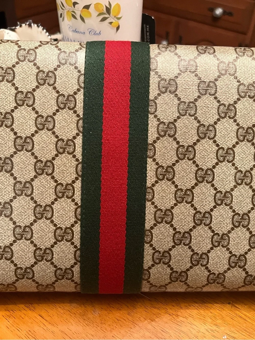 Gucci Supreme Canvas sherry line clutch Large size